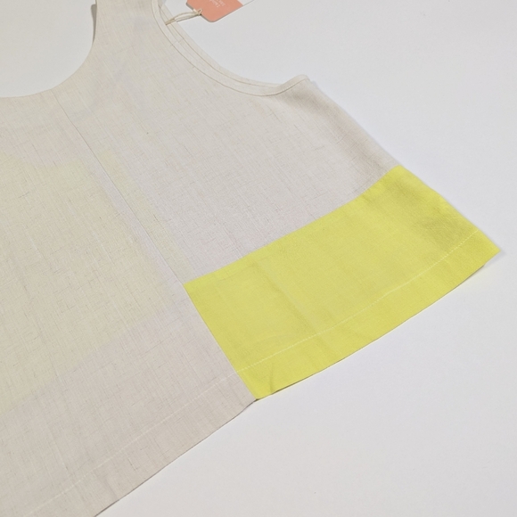 Reversible Ivory and citron linen tank top - Picture 9 of 11